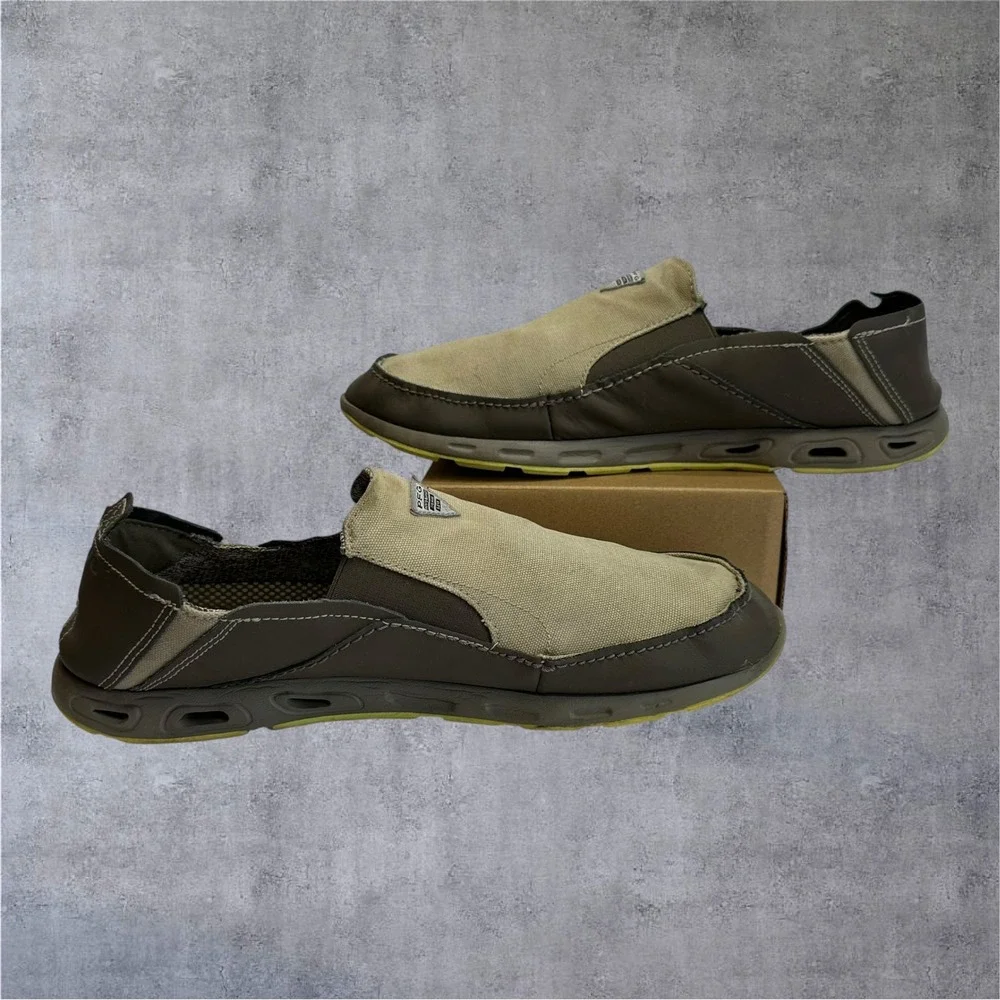 Columbia PFG Bahama Vent‎ Mens 11 Tan Brown Slip On Boat Shoes BM4677-005